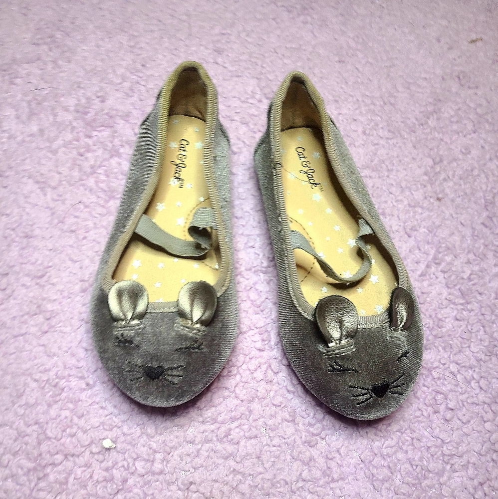 Size 8 toddler girl ballet flat mouse shoes